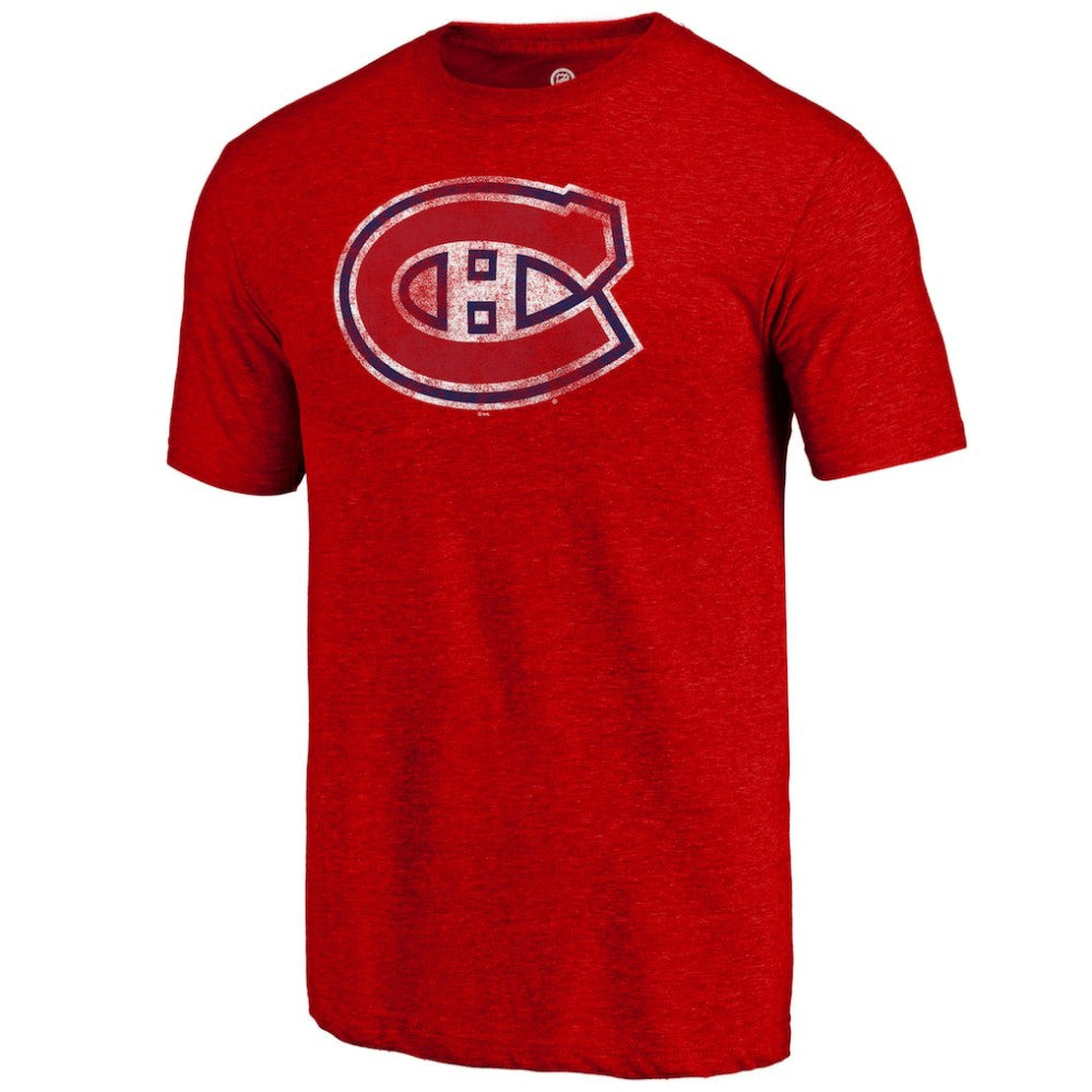 Montreal Canadiens - Distressed Tri-Blend T-Shirt Red