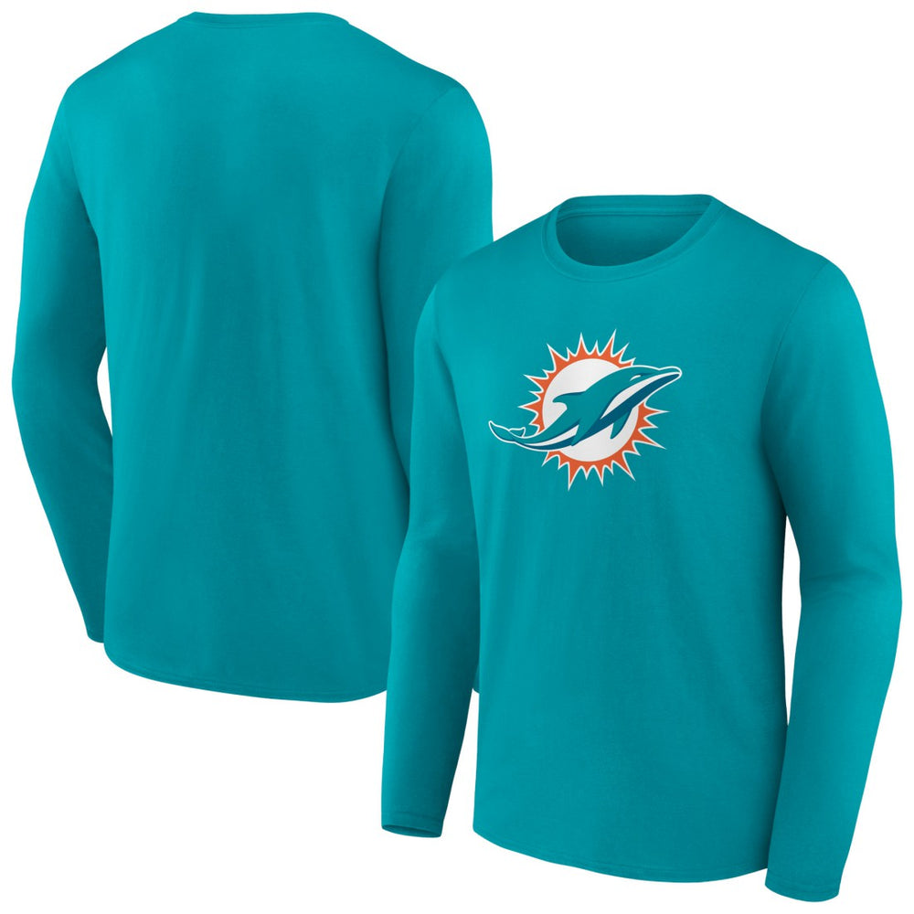 Miami Dolphins Primary Team Logo Long Sleeve T-Shirt Aqua - NFL
