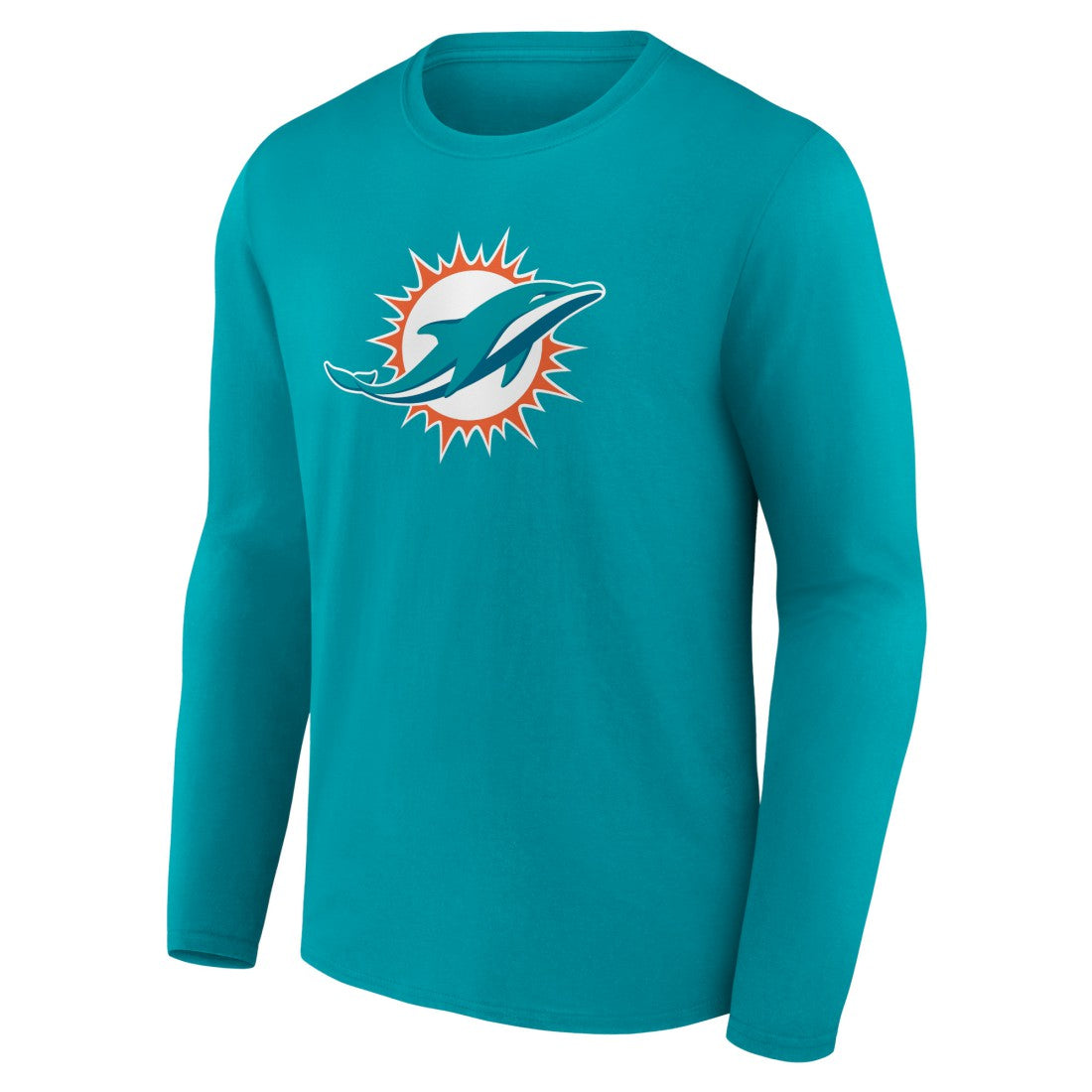 Miami Dolphins Primary Team Logo Long Sleeve T-Shirt Aqua - NFL
