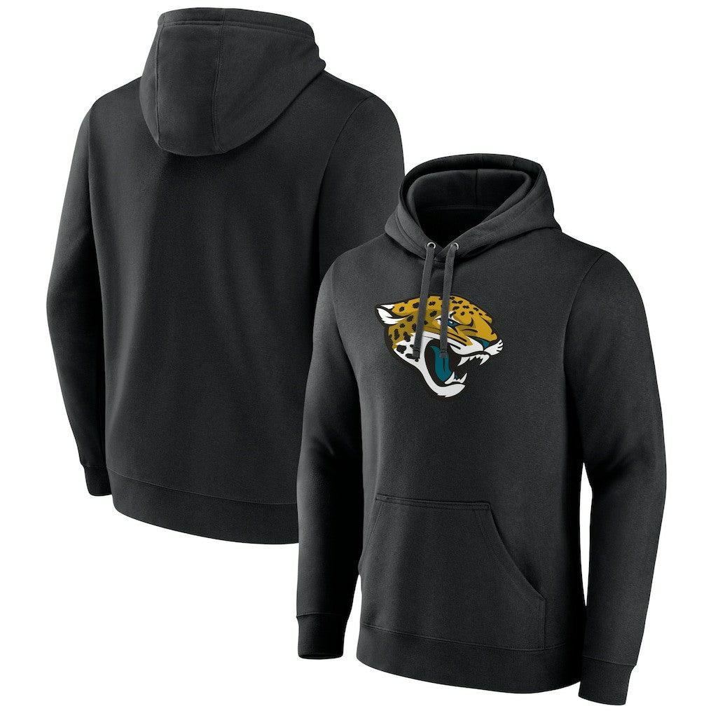 Jacksonville Jaguars Primary Logo Fitted Pullover Hoodie Black - NFL