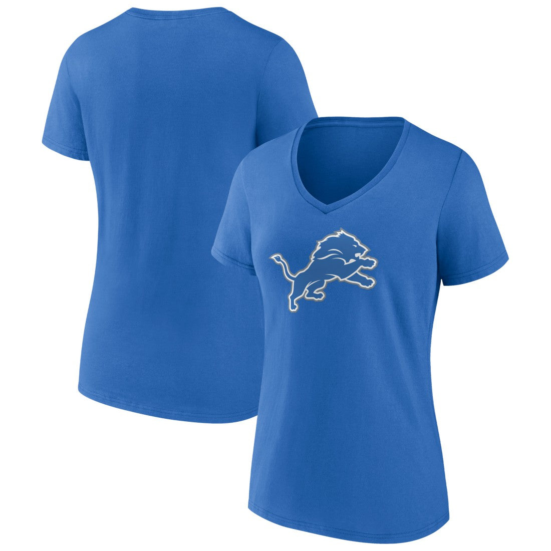 Detroit Lions Women's Primary Team Logo V-Neck T-Shirt Blue - NFL