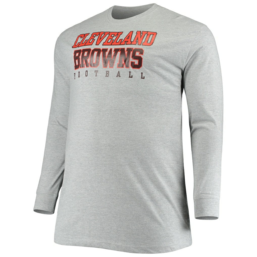 Cleveland Browns Big & Tall Practice Long Sleeve T-Shirt Heathered Gray - Fanatics