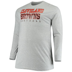 Cleveland Browns Big & Tall Practice Long Sleeve T-Shirt Heathered Gray - Fanatics