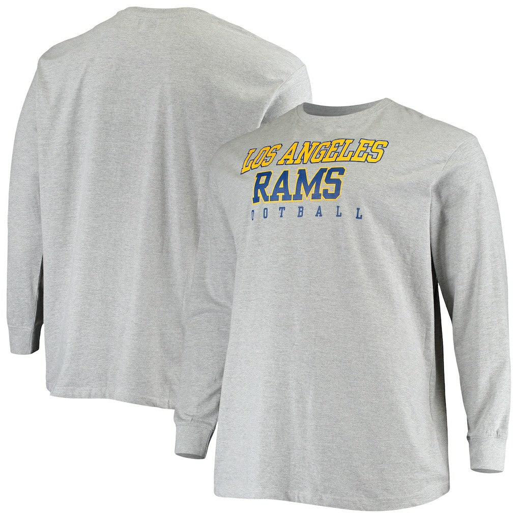 Los Angeles Rams Big & Tall Practice Long Sleeve T-Shirt Heathered Gray - Fanatics