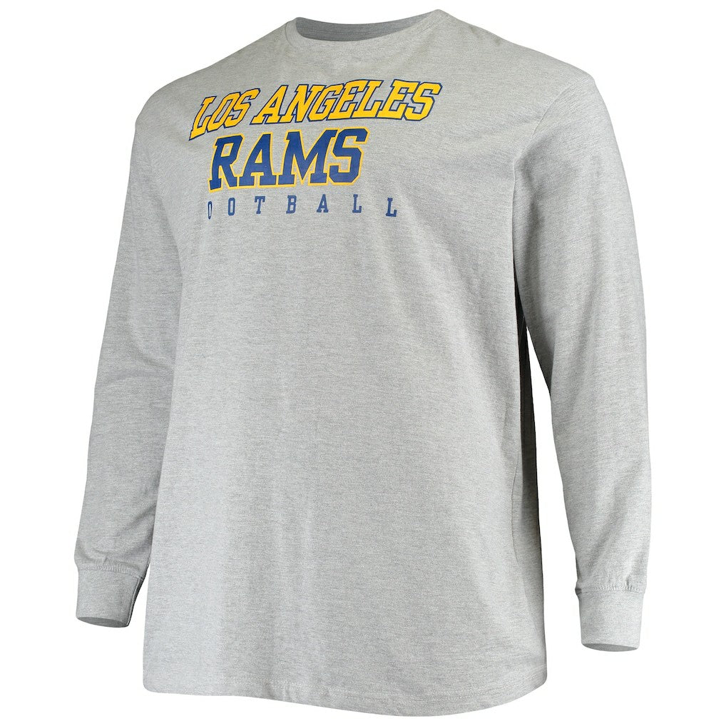 Los Angeles Rams Big & Tall Practice Long Sleeve T-Shirt Heathered Gray - Fanatics