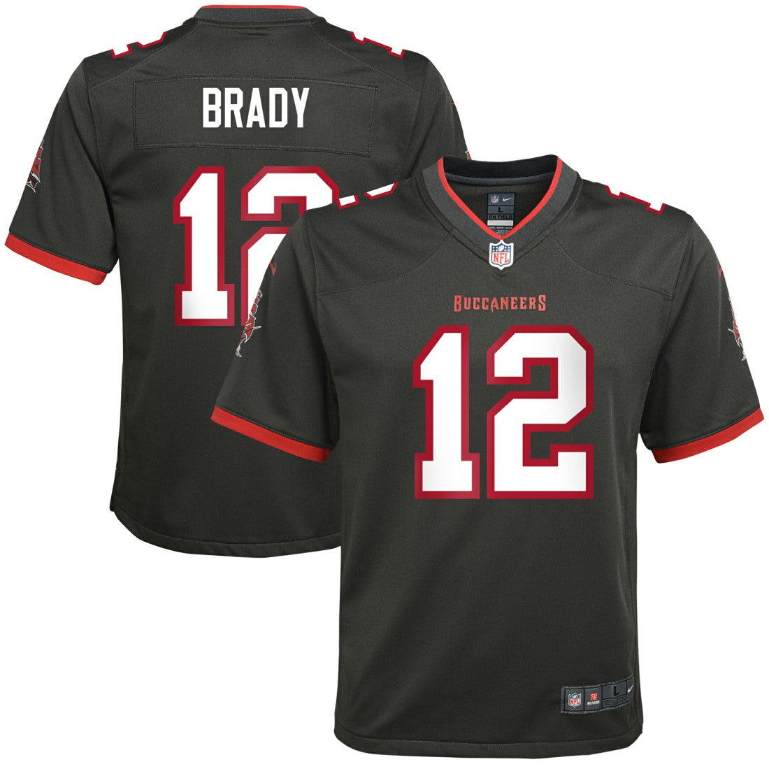 Tom Brady Tampa Bay Buccaneers Youth Alternate Game Jersey - Pewter | NFL Jerseys