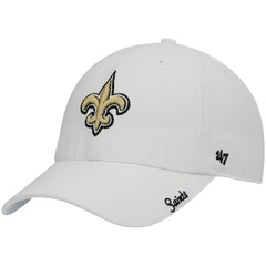 New Orleans Saints '47 Women's Miata Clean Up Logo Adjustable Hat White - 47 brand
