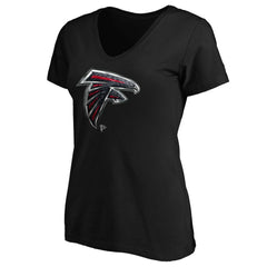 Atlanta Falcons Women's Midnight Mascot Logo V-Neck T-Shirt Black - NFL