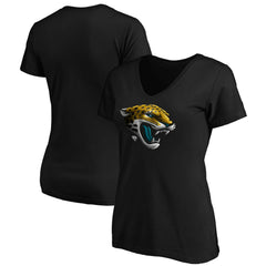 Jacksonville Jaguars Women's Midnight Mascot Logo V-Neck T-Shirt Black - NFL