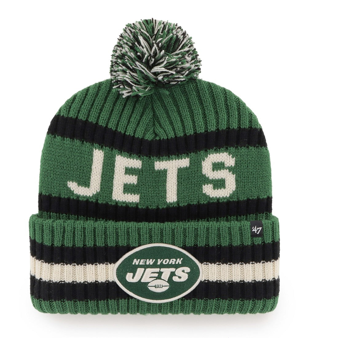 New York Jets '47 Bering Cuffed Knit Hat with Pom Green - 47 brand