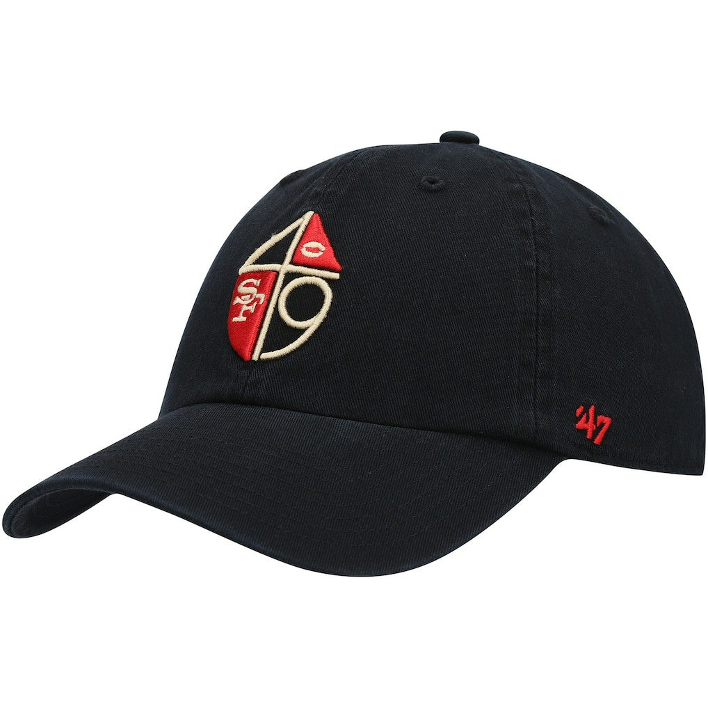 San Francisco 49ers '47 Clean Up Adjustable Hat Black - 47 brand