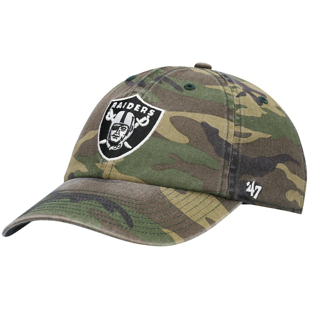 Las Vegas Raiders '47 Woodland Clean Up Adjustable Hat Camo - 47 brand