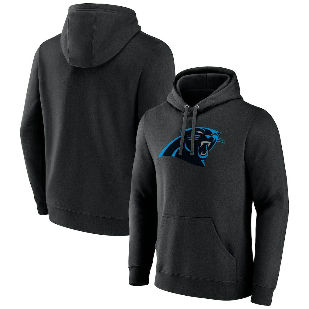 Carolina Panthers Primary Logo Fitted Pullover Hoodie Black - NFL