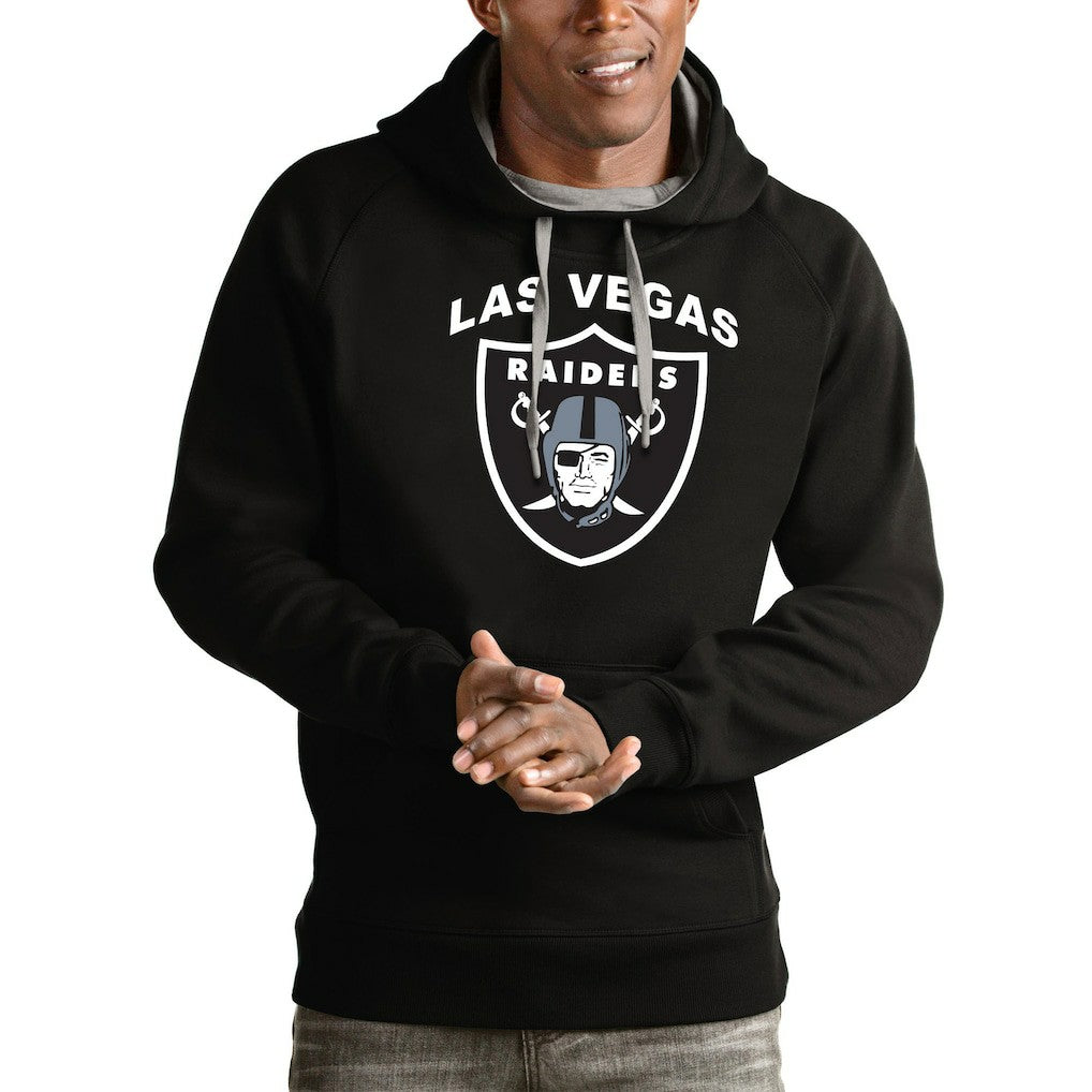 Las Vegas Raiders Antigua Team Victory Pullover Hoodie Black - NFL