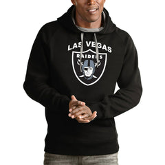 Las Vegas Raiders Antigua Team Victory Pullover Hoodie Black - NFL