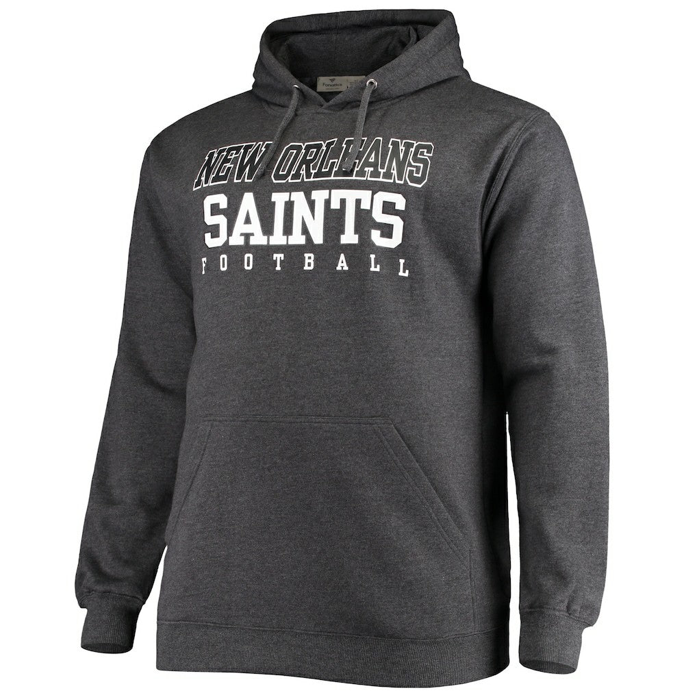 New Orleans Saints Big & Tall Practice Pullover Hoodie Heathered Charcoal - Fanatics