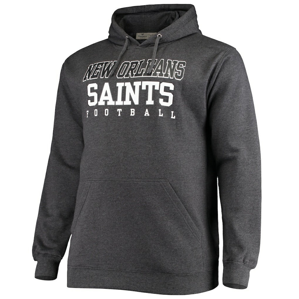 New Orleans Saints Big & Tall Practice Pullover Hoodie Heathered Charcoal - Fanatics