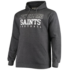New Orleans Saints Big & Tall Practice Pullover Hoodie Heathered Charcoal - Fanatics
