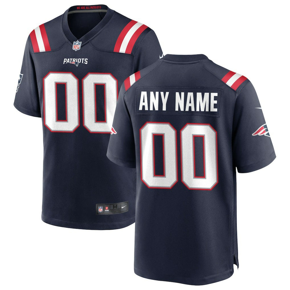 New England Patriots Custom Game Jersey Navy - Nike