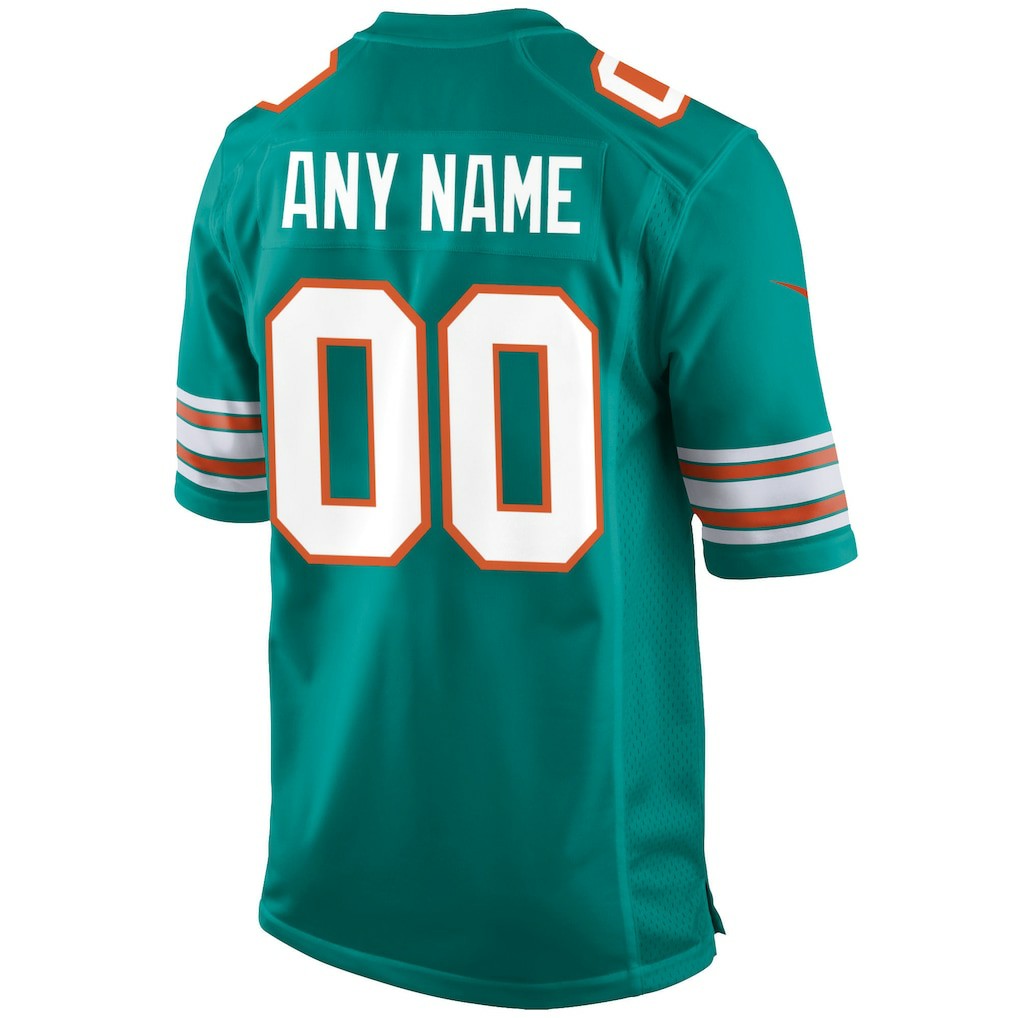 Miami Dolphins Alternate Custom Game Jersey Aqua - Nike