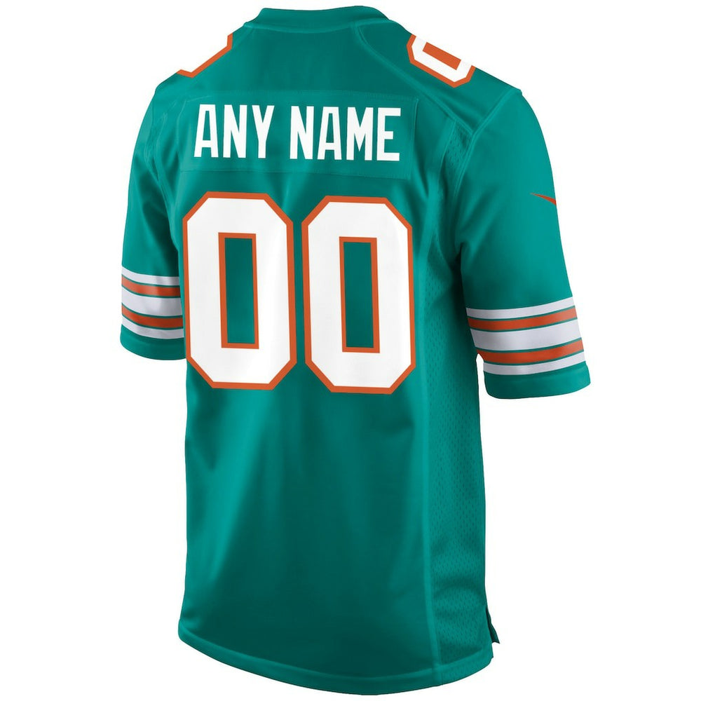 Miami Dolphins Alternate Custom Game Jersey Aqua - Nike