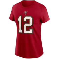 Tom Brady Tampa Bay Buccaneers Women's Name & Number T-Shirt Red - Nike