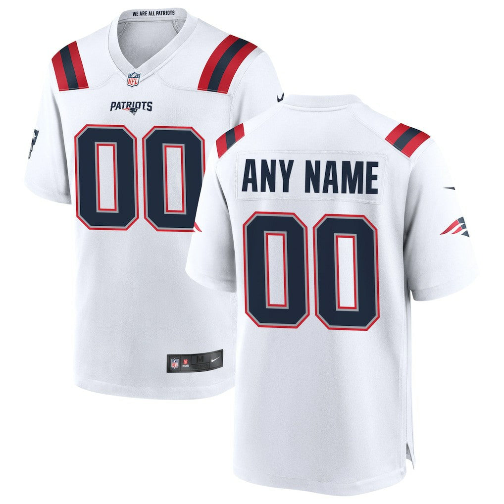 New England Patriots Custom Game Jersey - White | NFL Jerseys