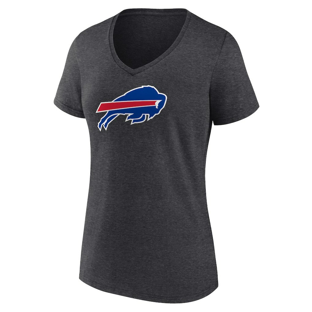 Buffalo Bills Women's Primary Team Logo V-Neck T-Shirt Charcoal - NFL