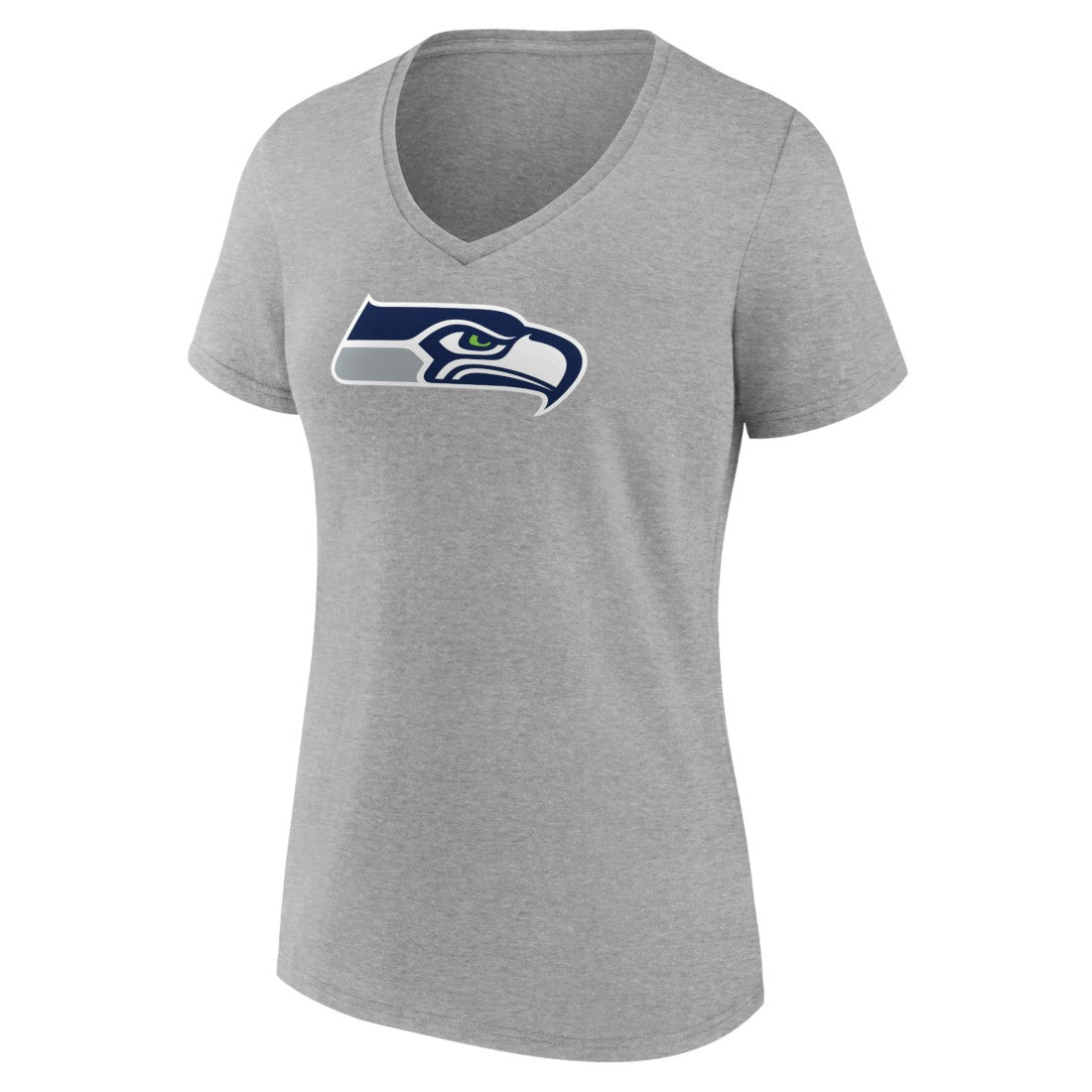 Seattle Seahawks Women's Primary Team Logo V-Neck T-Shirt Heather Gray - NFL