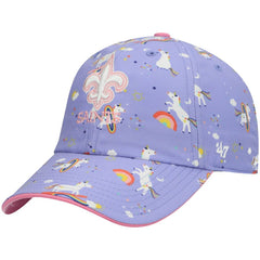 New Orleans Saints '47 Girls Preschool Unicorn Clean Up Adjustable Hat Purple - 47 brand