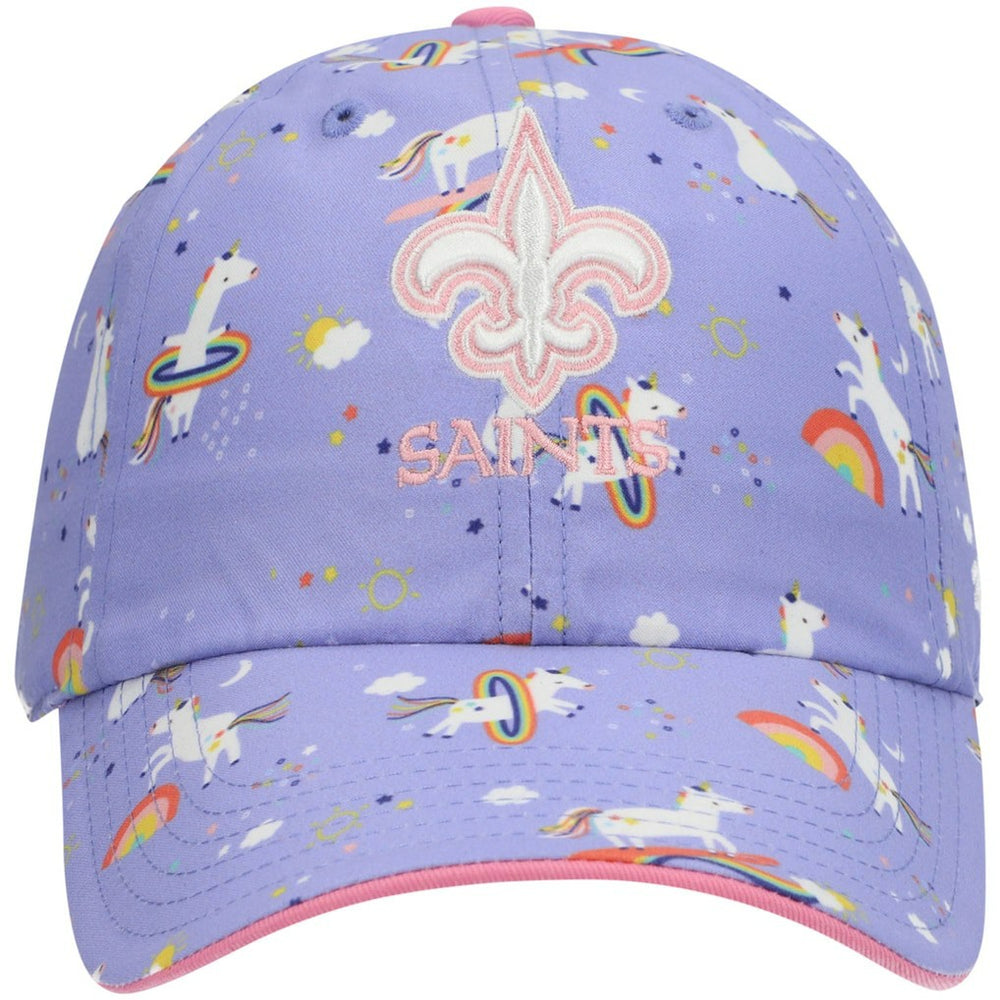 New Orleans Saints '47 Girls Preschool Unicorn Clean Up Adjustable Hat Purple - 47 brand