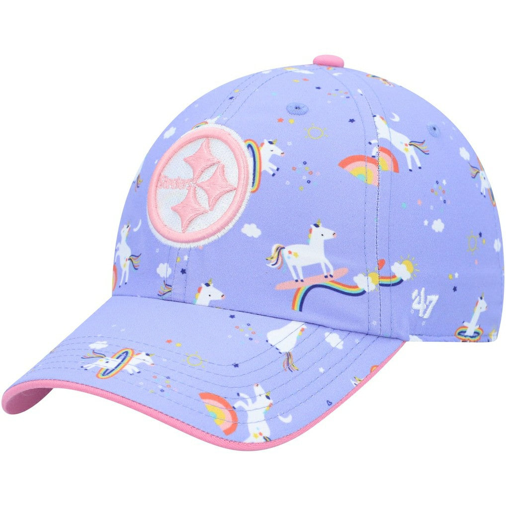 Pittsburgh Steelers '47 Girls Preschool Unicorn Clean Up Adjustable Hat Purple - 47 brand