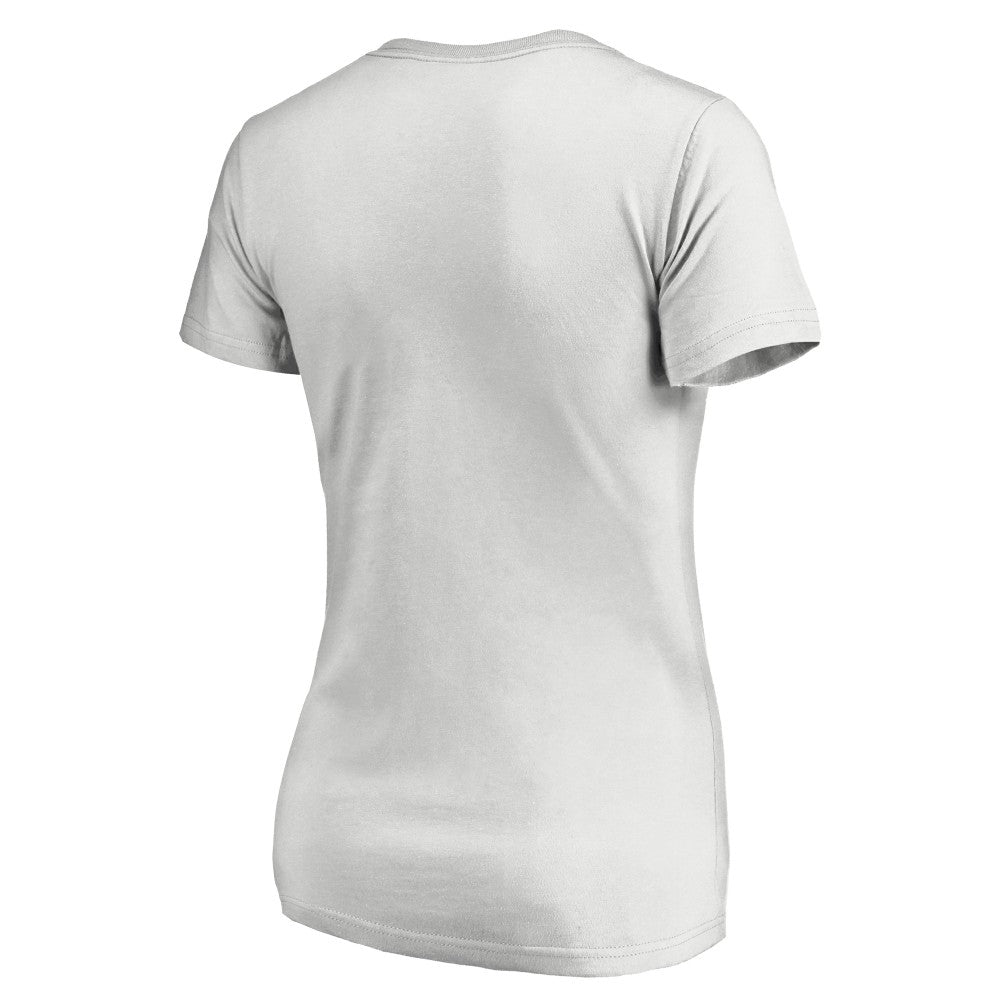 Cincinnati Reds Women's Floral Arched Logo V-Neck T-Shirt Lifestyle