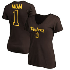 San Diego Padres Women's #1 Mom Logo V-Neck T-Shirt discount