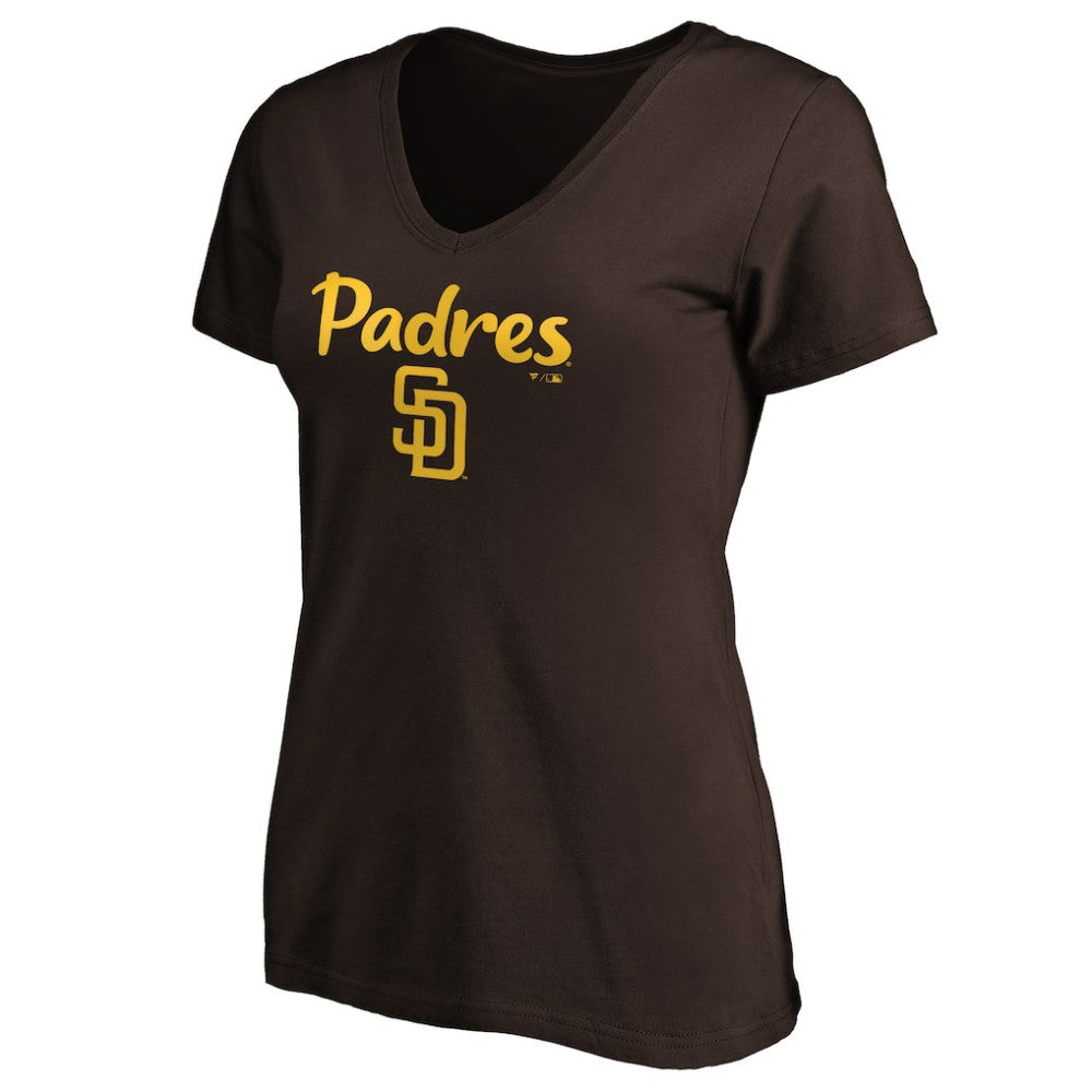 San Diego Padres Women's #1 Mom Logo V-Neck T-Shirt discount