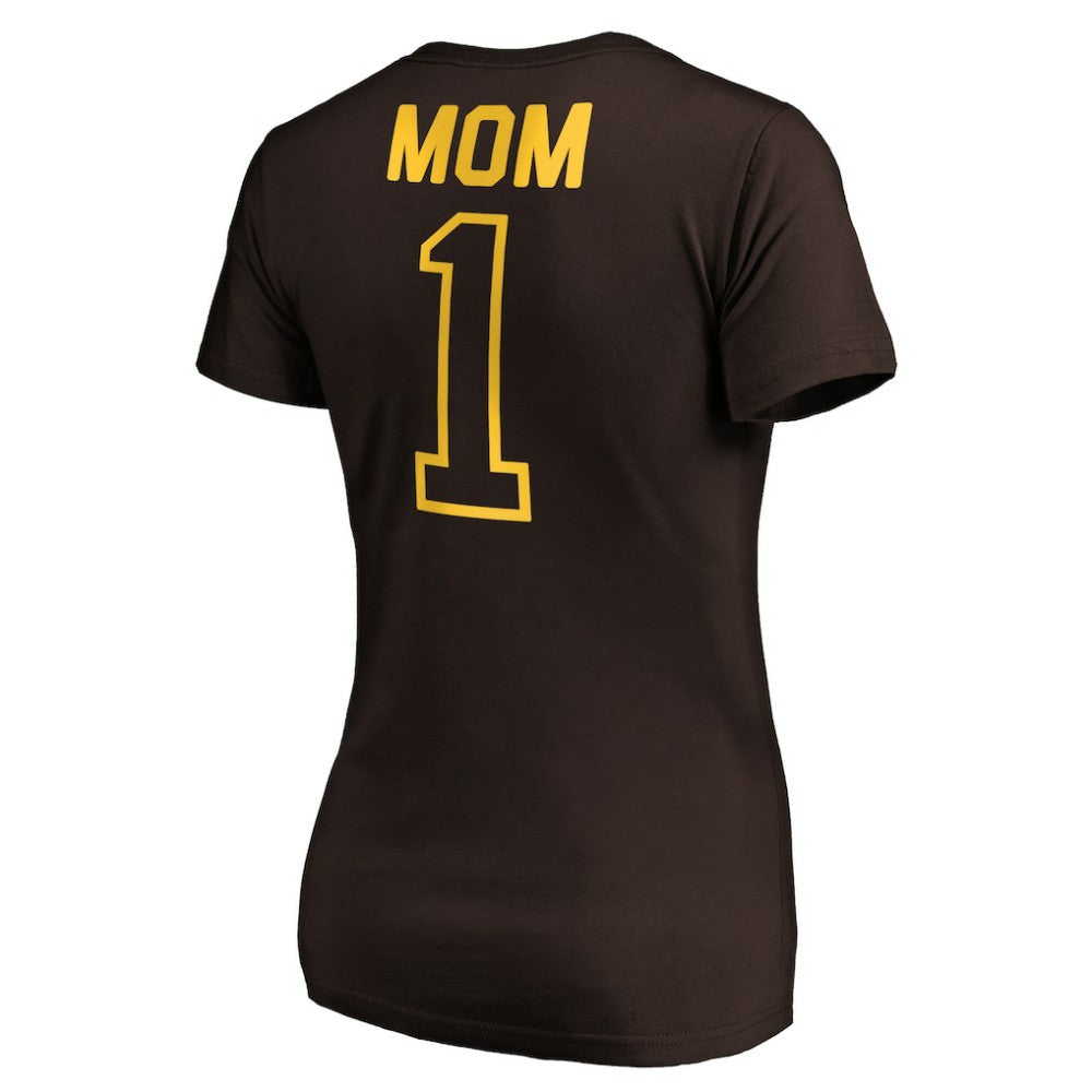 San Diego Padres Women's #1 Mom Logo V-Neck T-Shirt discount