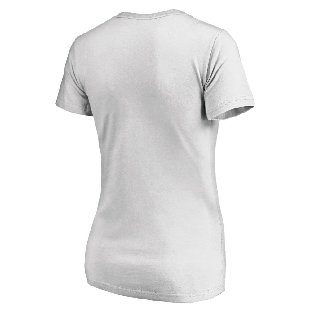 St. Louis Blues - Women's Floral Arched V-Neck T-Shirt White