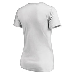 St. Louis Blues - Women's Floral Arched V-Neck T-Shirt White
