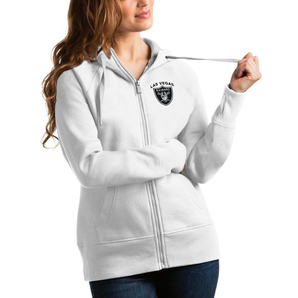 Las Vegas Raiders Antigua Women's Victory Full-Zip Hoodie White - NFL