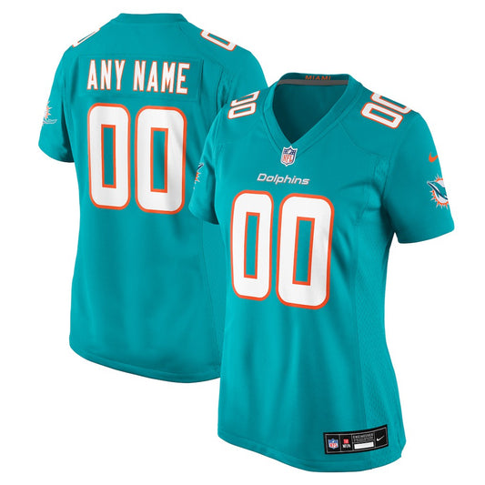 Miami Dolphins Women's Custom Game Jersey - Aqua | NFL Jerseys