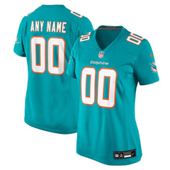 Miami Dolphins Women's Custom Game Jersey Aqua - Nike