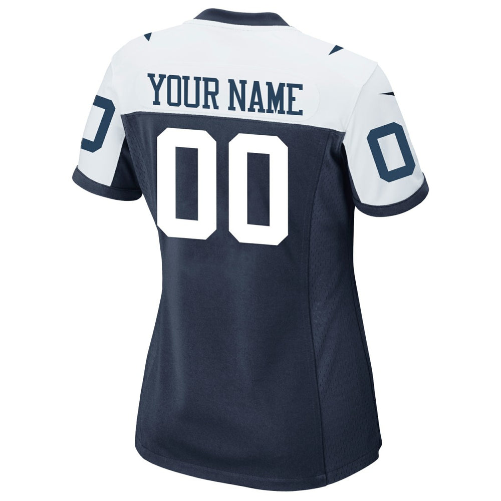 Dallas Cowboys Women's Alternate Custom Game Jersey Navy - Nike