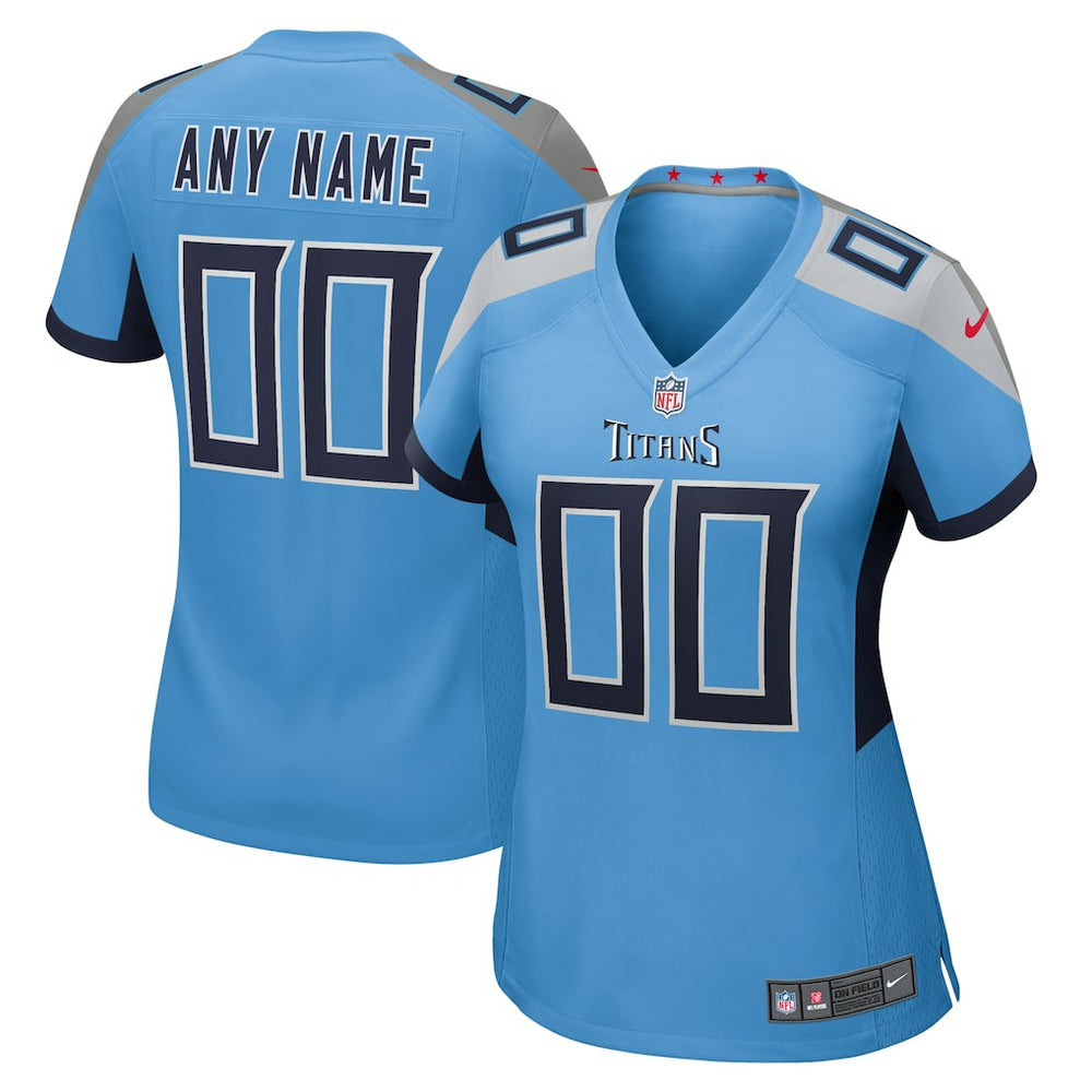 Tennessee Titans Women's Alternate Custom Game Jersey Light Blue - Nike