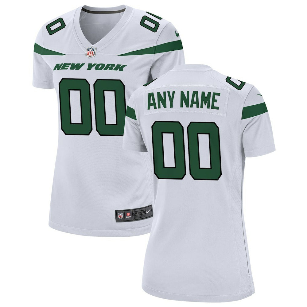 New York Jets Women's Custom Game Jersey White - Nike