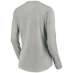 Tampa Bay Buccaneers Women's Primary Logo Long Sleeve V-Neck T-Shirt Heather Gray - NFL