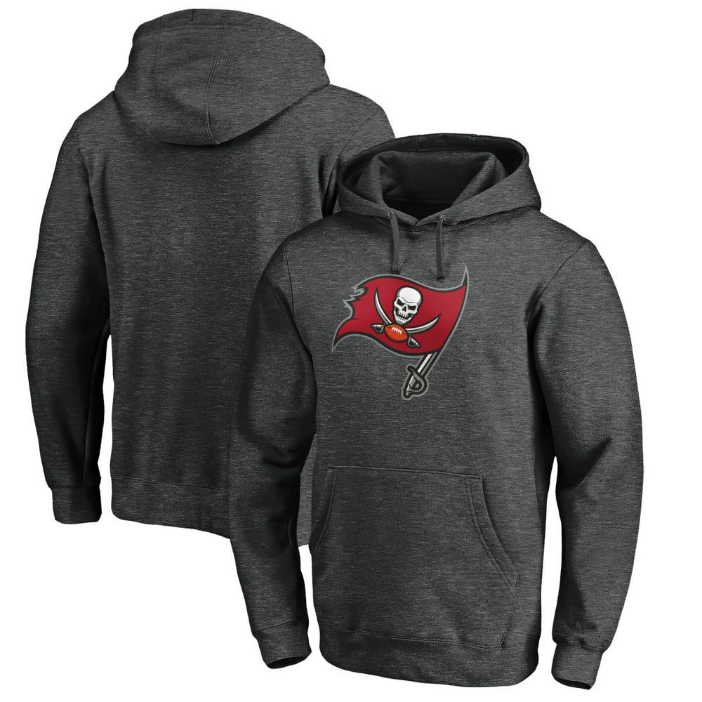 Tampa Bay Buccaneers Primary Logo Pullover Hoodie Heather Charcoal - NFL