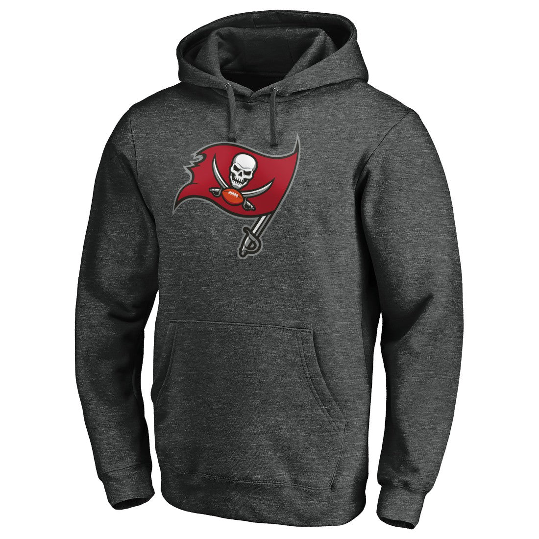 Tampa Bay Buccaneers Primary Logo Pullover Hoodie Heather Charcoal - NFL