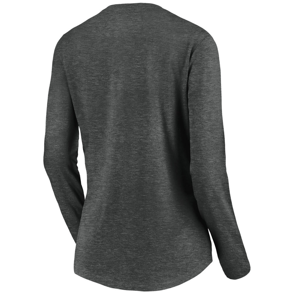 Tampa Bay Buccaneers Women's Team Lockup Long Sleeve V-Neck T-Shirt Heather Gray - NFL