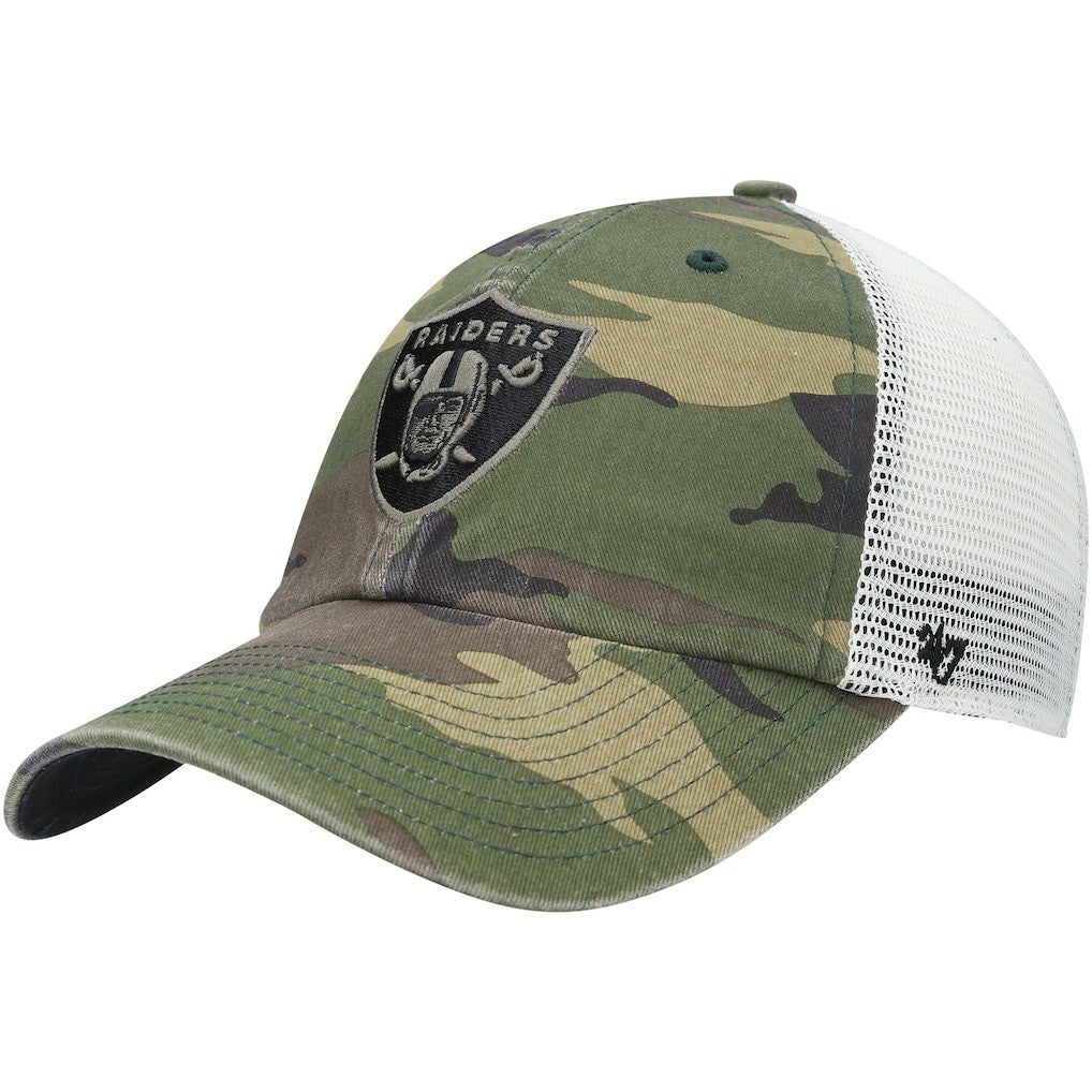 Las Vegas Raiders '47 Branson Trucker Clean Up Hat Camo - 47 brand