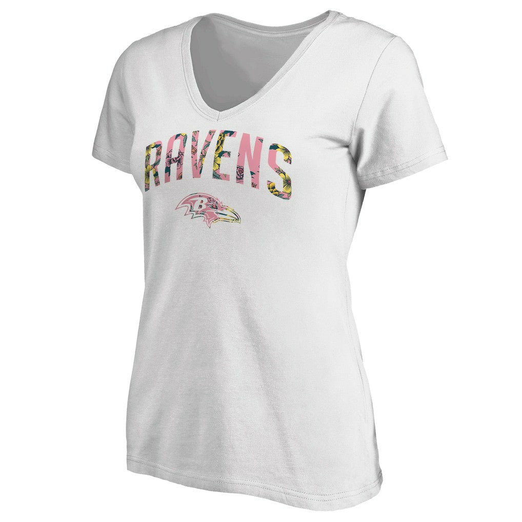 Baltimore Ravens Women's Floral Arch T-Shirt White - NFL